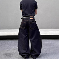 Y2k Pocket Decoration Jeans Harajuku Retro Trend Street Hip-Hop Casual Loose Niche Bottoms