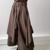 Button Irregular Skirt Pants