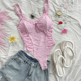 Spring/knitted fabric Romantic lace wooden ear edge casual holiday retro onesie