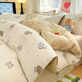 100% Cotton Printed Duvet Cover Single Piece Fresh Style Bedding Cover Soft Breathable Quilt Cover