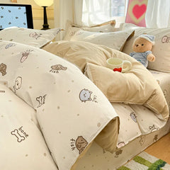100% Cotton Printed Duvet Cover Single Piece Fresh Style Bedding Cover Soft Breathable Quilt Cover