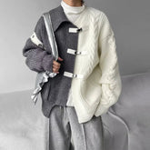Sweater Y2k Splicing Button Knitted Jacket Niche Streetwear Soft Knitwear Personality Youthful Casuals Clothing