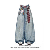 Blue Y2k Baggy Jeans Harajuku VintageBent Knife Denim Trouser Jeans Oversize Clothes