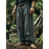 retro Viking Celtic art knot 3D printed casual pants drawstring straight leg pants beach pants