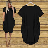 Plus Size Short Sleeve O-Neck Loose Casual Dresses