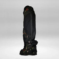 Y2K Baggy Jeans vintage splicing Floral Seams Embroidery Streamlined Jeans 2000s Harajuku goth Hip Hop wide leg jeans