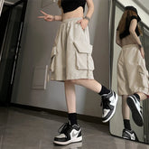 S-3Xl Y2K Cargo Shorts Harajuku Black Oversized Wide Leg Shorts Streetwear High Waist Baggy Short Pants New