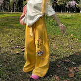 Y2K Cargo Pants Oversized Embroidery Sweatpants Harajuku High Waist Wide Leg Joggers Streetwear Korean Baggy Trousers New