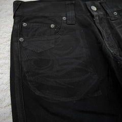 vintage X ray waxing tribal embroidery flared jeans Gothic high street unisex punk slim fit jeans Y2K baggy flared jeans