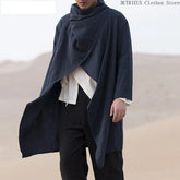 Personality Retro Long Irregular Capes Shirts Leisure Holiday Beach Cotton