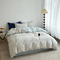 Washed Super Soft Duvet Cover Set with Bed Sheet Skin-friendly Bedding Set Hygroscopic Breathable Quilt Cover