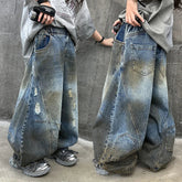 American Tween Girl High Distressed Wide Leg Banana Jeans