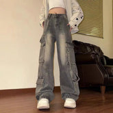 American Vintage Washed Multi-Pocket Cargo Jeans