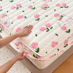 1pc Thicken Anti-mite Fitted Sheet With Elastic Band Non Slip Adjustable Mattress Cover