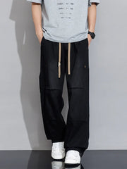 Cargo Jeans Wide Leg Denim Pants Straight Baggy Jeans Asian Size L-5XL