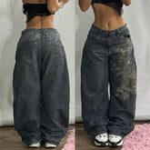 Streetwear Oversized Print Baggy Jeans Y2K Harajuku Hip-hop Vintage Pop Gothic High Waist Wide-leg Pants Trousers