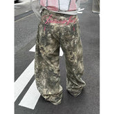 ZHIZOU Gothic Baggy Y2k Jeans American Embroidery Jean Pants Vintage Harajuku Oversize Denim Trousers