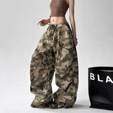 American Retro High Street Casual Overalls Camouflage Loose Wide Leg Pants