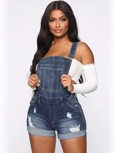 Shorts Overalls Ripped Jeans Lady Stretch Rompers Denim Pants Lady Cross Strap Jumpsuit Casual Bodysuits