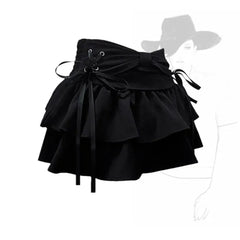 Girl Sweet Kawaii Bow Vintage Y2k Clothes American Streetwear A-line Gothic Mini Denim Skirts