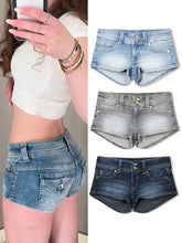 Y2k Zipper Denim Mini Shorts