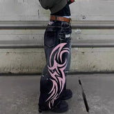 American Graffiti Punk Hip-Hop Printed Gothic Jeans