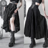 Goth Streetwear Gothic Skirt Harajuku Emo Alternative Grunge High Waist Bandage A-line Skirts Y2k E-girl Indie Clothes