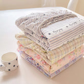 Washed Cotton Fitted Sheet with Elastic Bands Non Slip Adjustable Mattress Cover Printed Pure Cotton