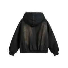 American Washed Hooded Cotton Jacket Casual Thick Warm Coat Vintage Streetwear Parka