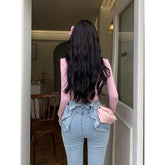 Three-dimensional butterfly jeans with a sense of design, high waist