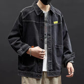 Loose Casual Denim Jacket Trendy Splicing Workwear Individuality