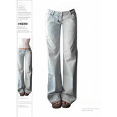 High Waisted Light Colored Wide Leg Jeans Street Style Cool Girl Wide Leg Baggy Pants Casual Thin Denim Trousers