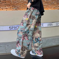 Child Pants Boys Trousers Teenager Clothing Kids Wide-legged Trousers Boy Letter Loose Pants