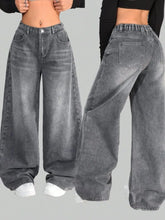 American Solid Color Washed Baggy Jeans Y2K Streetwear Vintage Joker