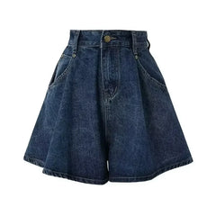High Waist Wide Leg Short Jeans Thin Loose Slimming A- Line Pants plus Size Cover Hip Versatile Shorts
