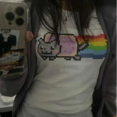 Cute 2000s Letter Print T-Shirt Y2K Star Tops Harajuku Retro Gothic Tops Clothing Graphic