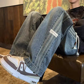 Three bar American retro jeans spring