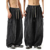 Black Baggy Cargo Jeans Trousers Casual Wide leg Jogging Pants Oversize Vintage Straight Loose Work Jeans Soft Comfort