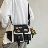 Japanese Simple Messenger Bag Student Nylon Waterproof Canvas Handbag Shoulder Crossbody Bags