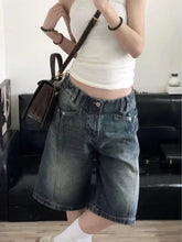 Y2K Vintage Denim Shorts Baggy High Waist Korean Wide Leg Jorts Casual Oversize Washed Jeans Streetwear
