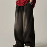 Japanese Vintage Distressed Jeans Loose Straight Leg Bell Bottoms Casual Trousers Trendy Brand High Street Style