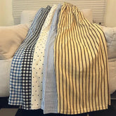 Japanese Striped Thin Wide Leg Pants Loose Lazy Style Casual Pants Y2K Baggy All Match Straight Trousers