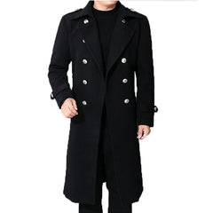 Long dust coat Warm Trench Woolen Cloth Coats Double Breasted Slims Solid Business Outwear