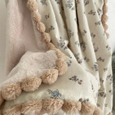 Warm Baby Blanket Pompom Blush Sprigs