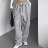 Vintage Y2K Baggy Pant Wide Leg Elastic Waist Loose Pants Lady Solid Color Hip Hop Trousers Casual Clothing