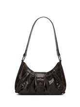 Y2K Retro Style Shoulder Bag, Maillard Pleated Rivet Armpit Bag,able Ladies Cool Leather Shoulder Bag