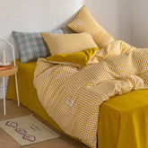 Japan Style Plaid Queen Duvet Cover Set 220x240 High-quality Soft Skin-friendly Bedding Set King Size Quilt Cover Pillowcases
