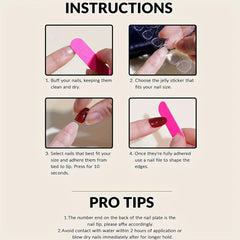24pcs Ice Transparent Press On Nails, Fake Nails With 3D Butterfly
