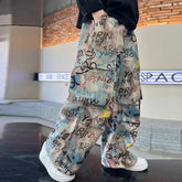 Child Pants Boys Trousers Teenager Clothing Kids Wide-legged Trousers Boy Letter Loose Pants