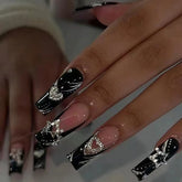 24PCS/1BOX Black French Wearing Sweet